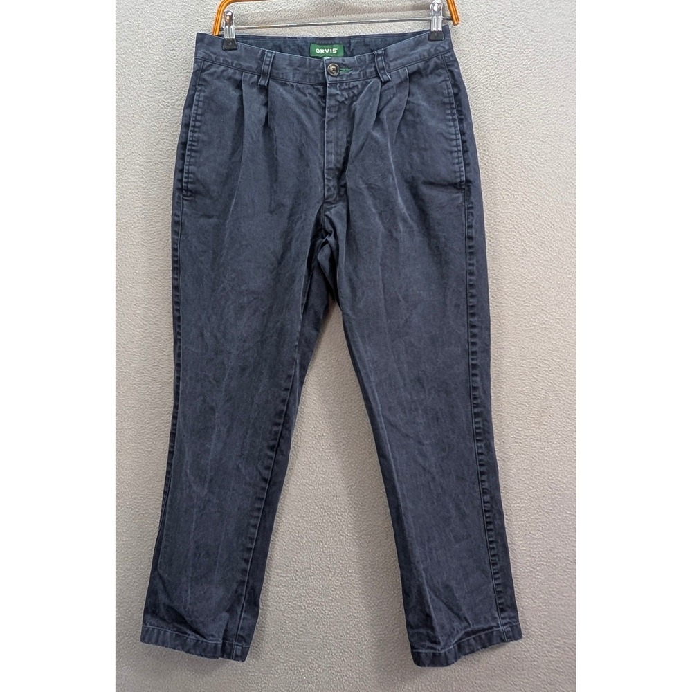 ORVIS Men's Pleated Chino Dress Pants 30x30 Business Casual Easy Care India Made